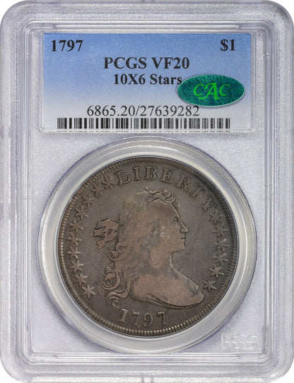 1797 $1 10X6 STARS VF20 PCGS CAC - Paradime Coins | PCGS NGC CACG CAC Rare US Numismatic Coins For Sale