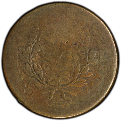 1797 1/2C LOW HEAD PLAIN EDGE AG03 PCGS CAC REVERSE