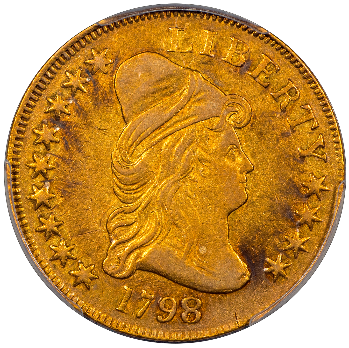 1798/7 $10 DRAPED BUST EAGLE 9X4 STARS VF30 PCGS