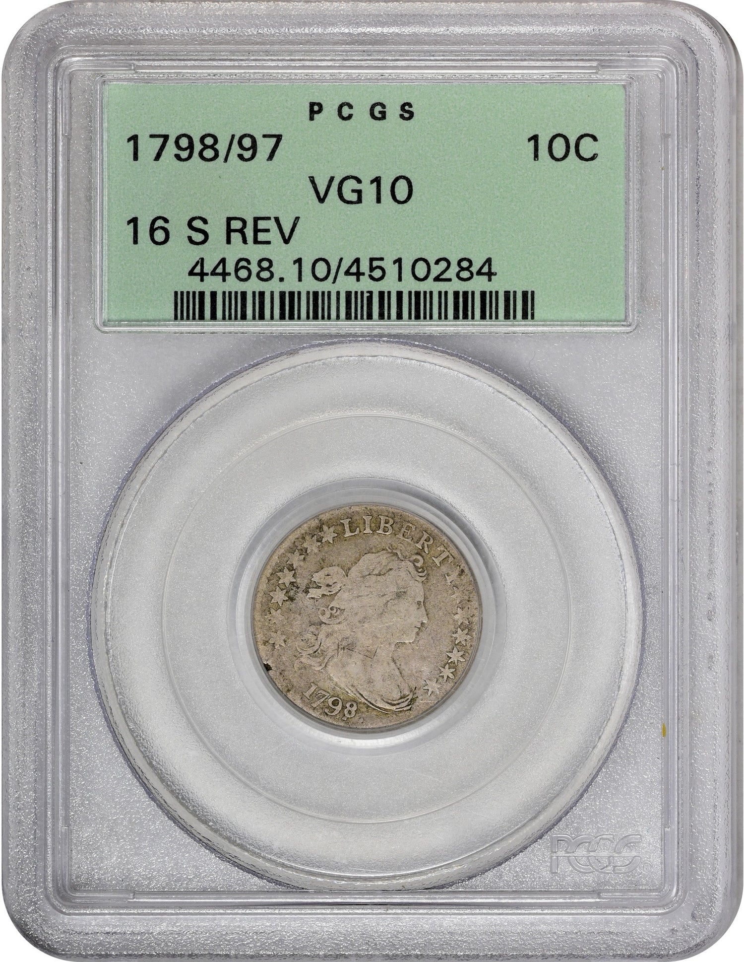 1798/97 10C 16 STARS REV VG10 OGH PCGS