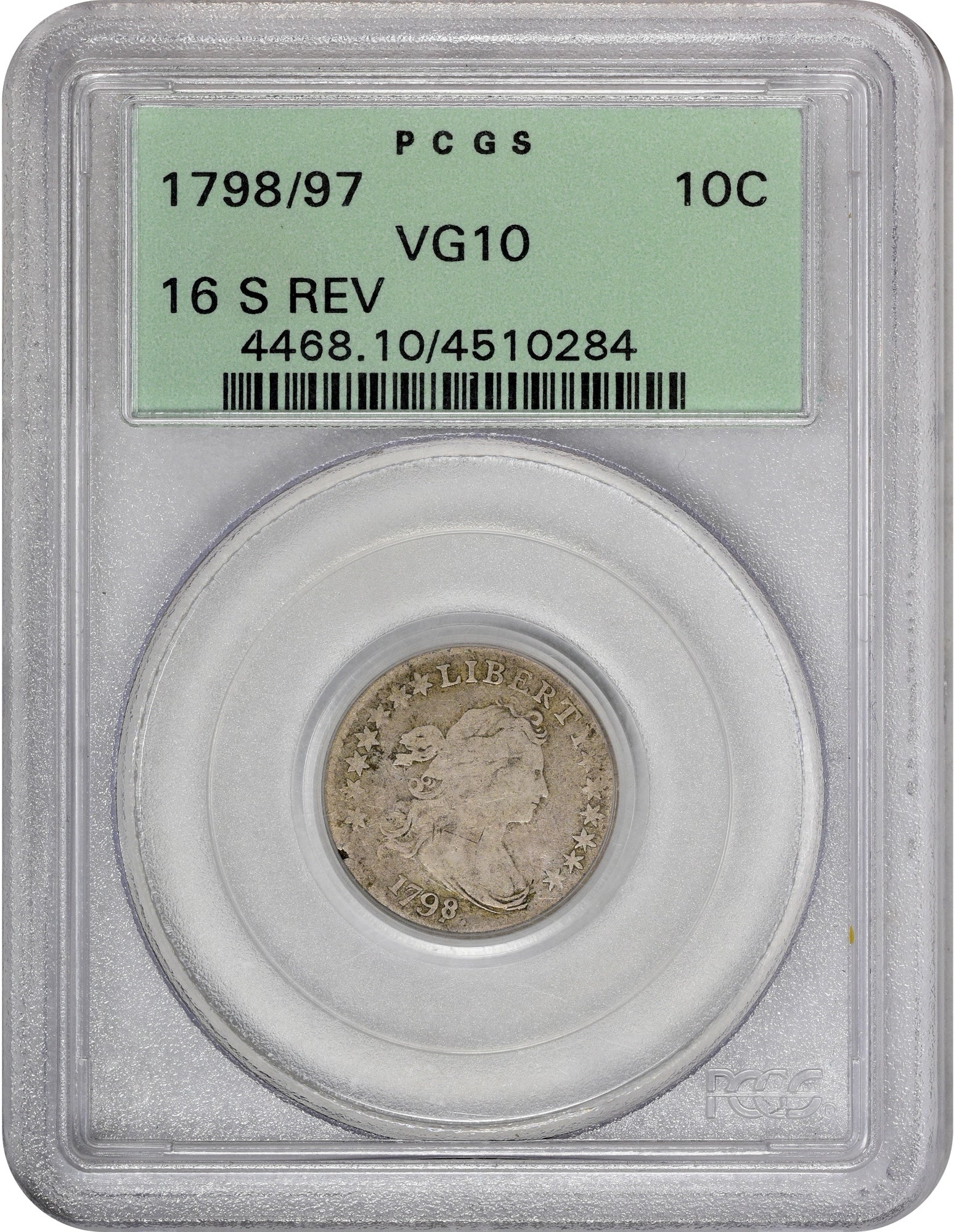 1798/97 10C 16 STARS REV VG10 OGH PCGS