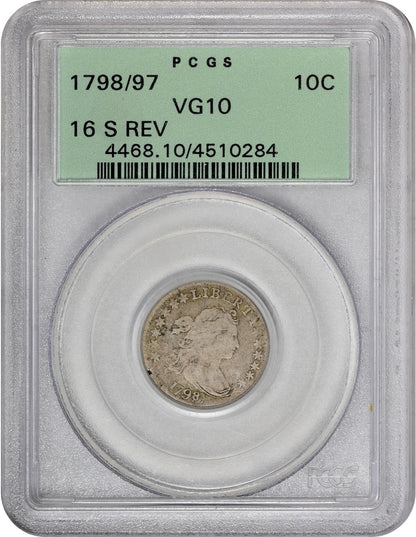 1798/97 10C 16 STARS REV VG10 OGH PCGS