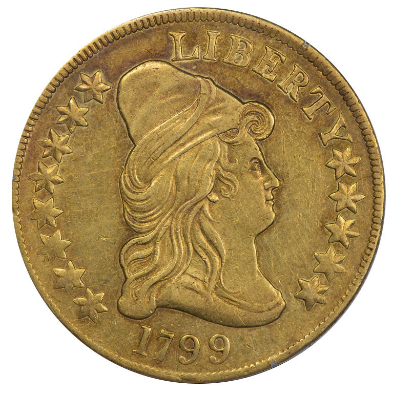 1799 $10 LARGE STARS XF45 OGH RATTLER PCGS CAC