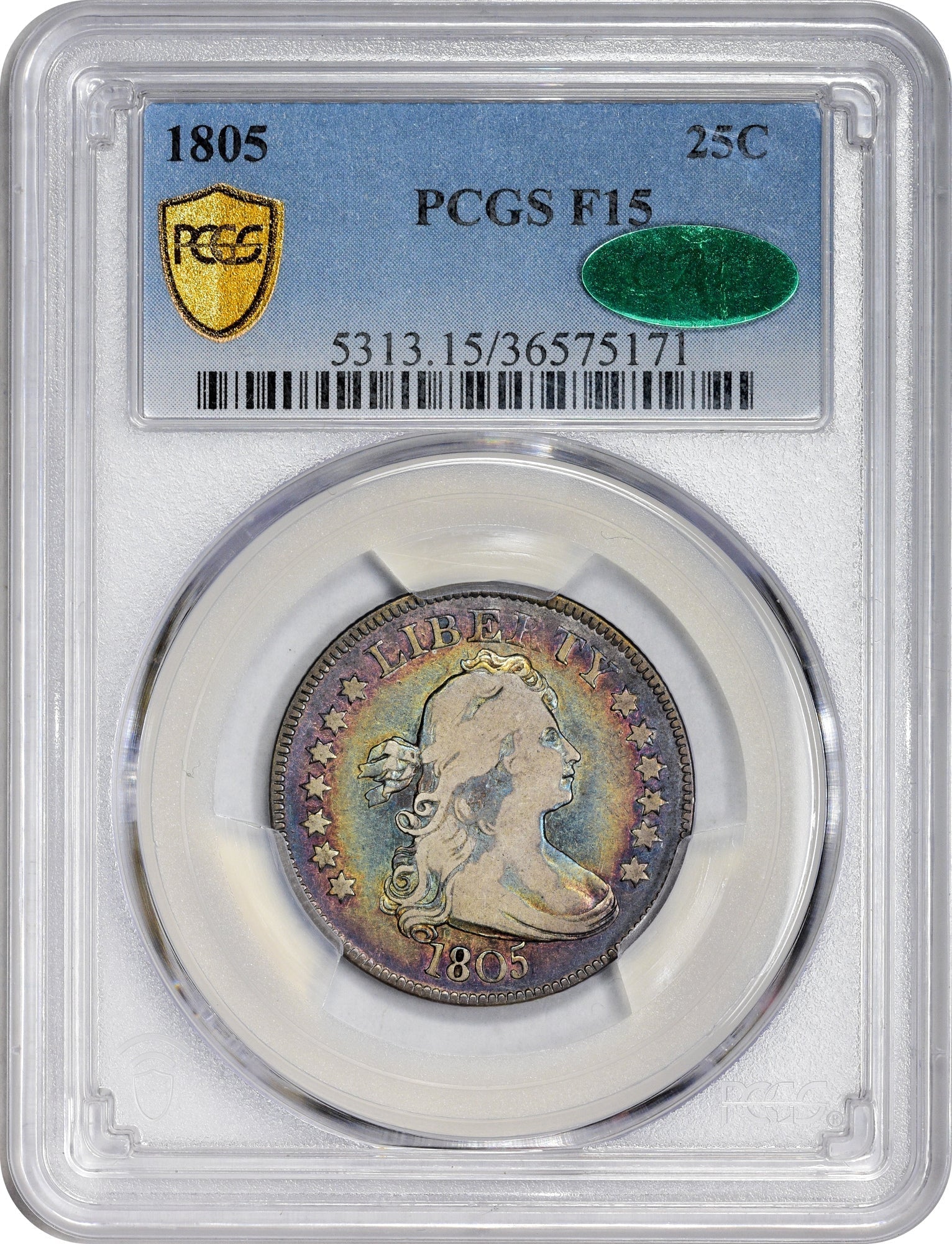 1805 25C F15 PCGS CAC - Paradime Coins | PCGS NGC CACG CAC Rare US Numismatic Coins For Sale