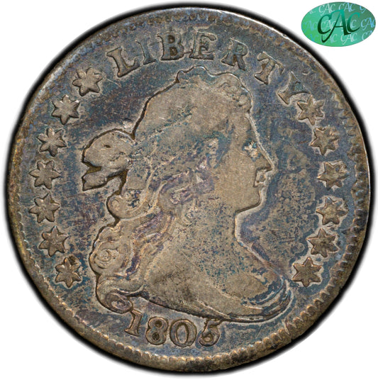 1805 10C 5 BERRIES VF20 PCGS CAC 10C