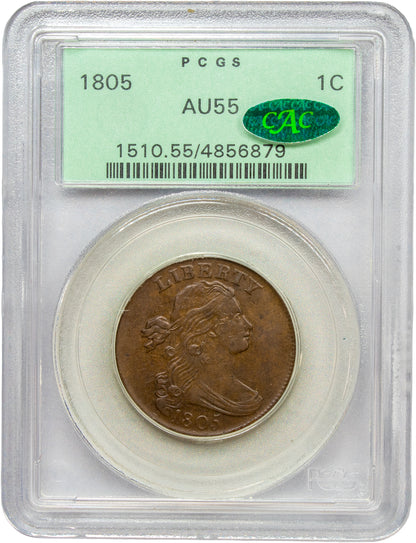 1805 1C AU55 OGH PCGS CAC HOLDER