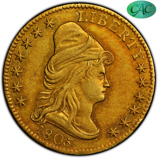 1805 Draped Bust Quarter Eagle $2.5 AU55 PCGS CAC EX NEWMAN