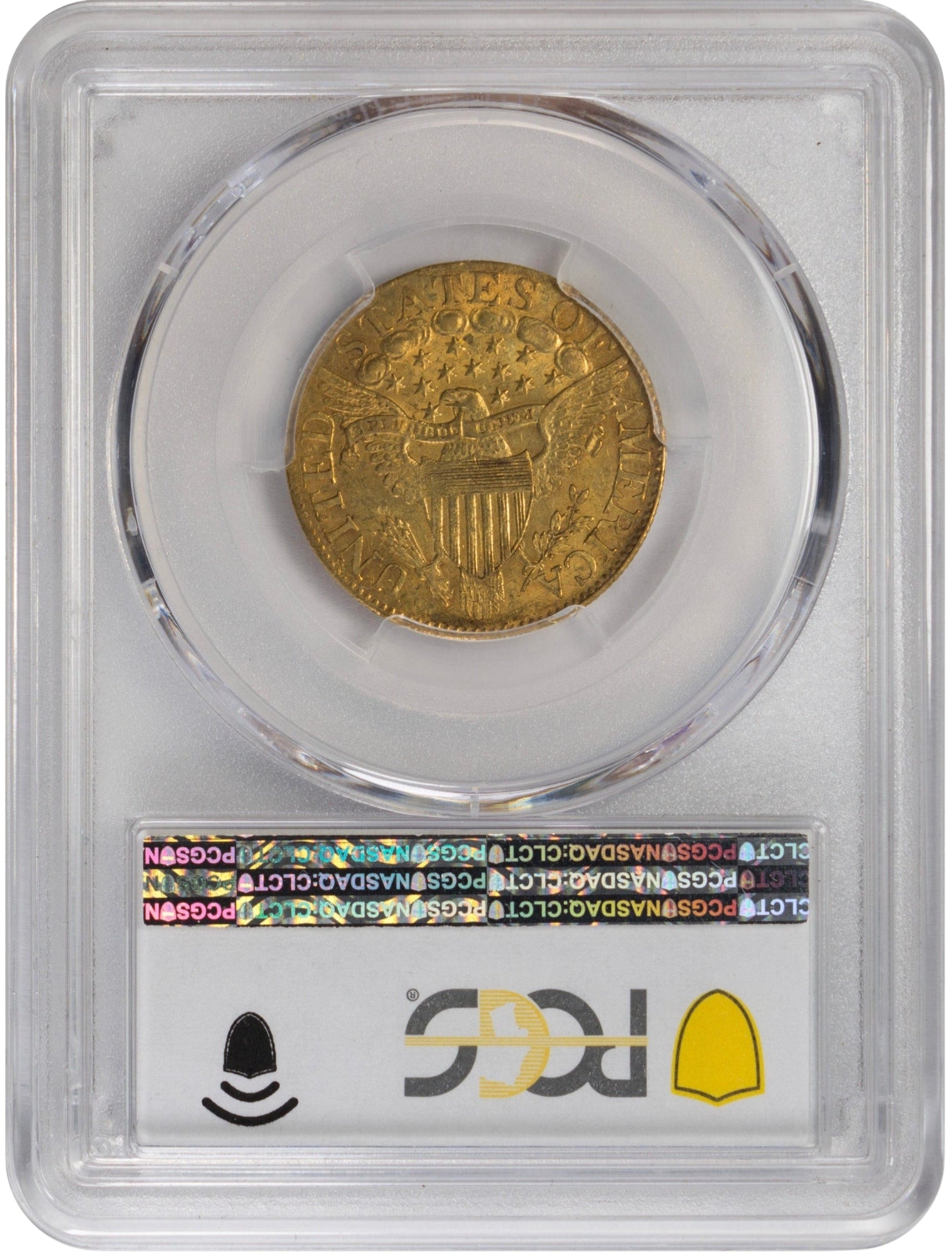 1806 $5 KNOBBED 7X6 STARS AU58 PCGS CAC REVERSE HOLDER 