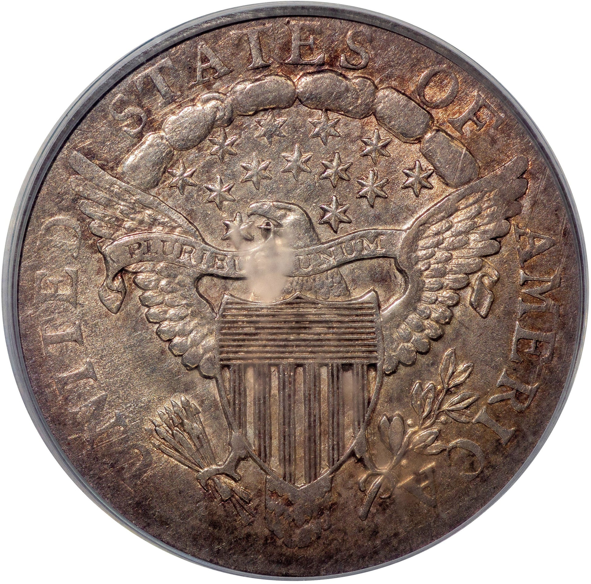 1807 10C AU58 PCGS CAC REVERSE