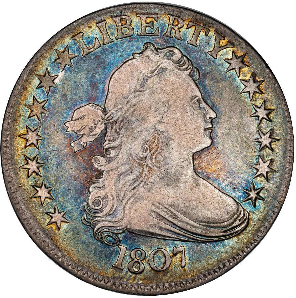 1807 50C DRAPED BUST F15 CACG OBV
