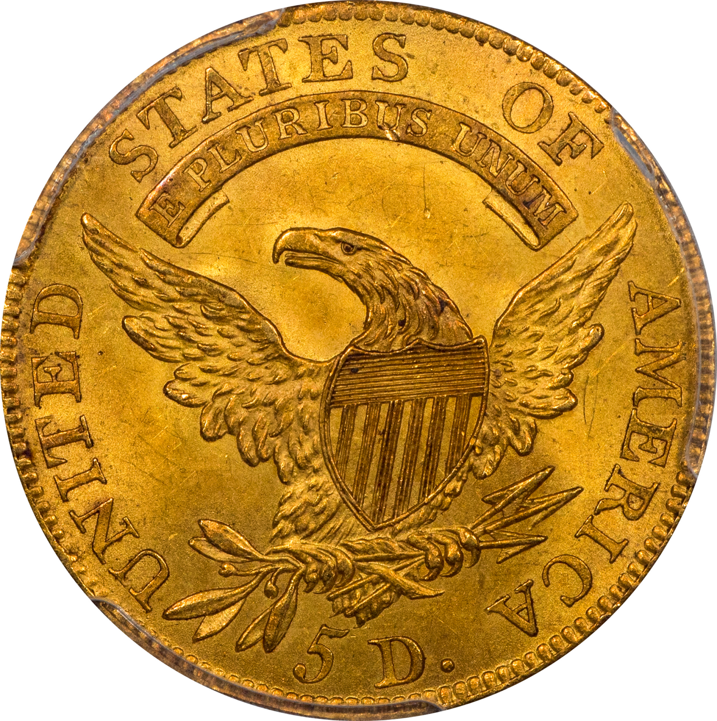 1807 $5 CAPPED BUST MS63+ PCGS CAC  REVERSE