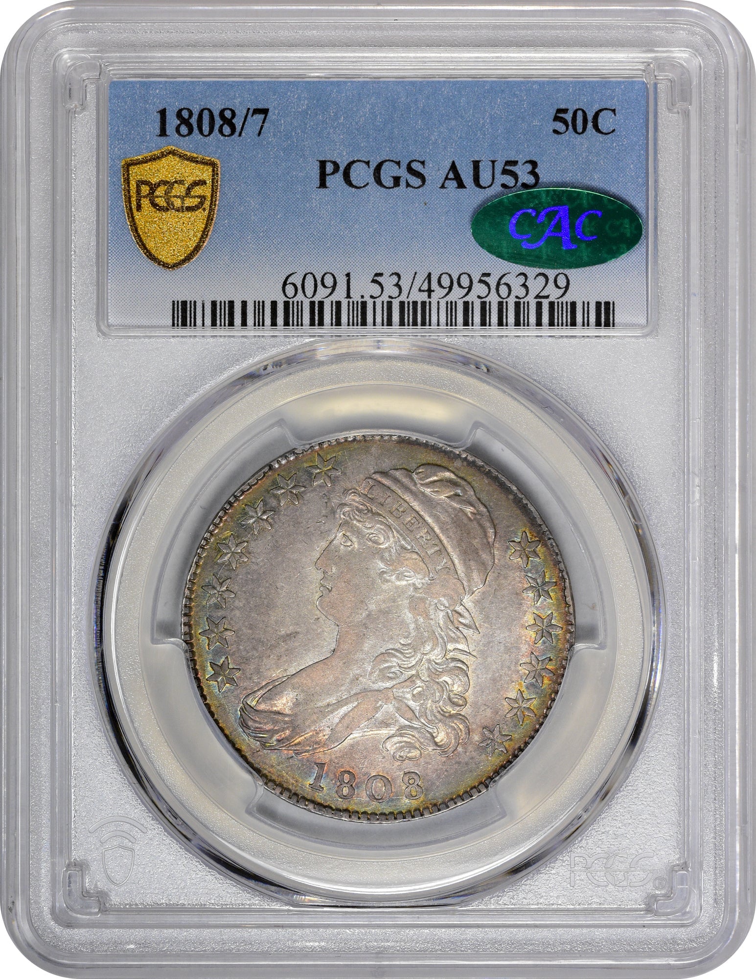 1808/7 50C Au53 Pcgs Cac