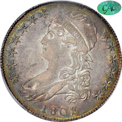 1808/7 50C AU53 PCGS CAC