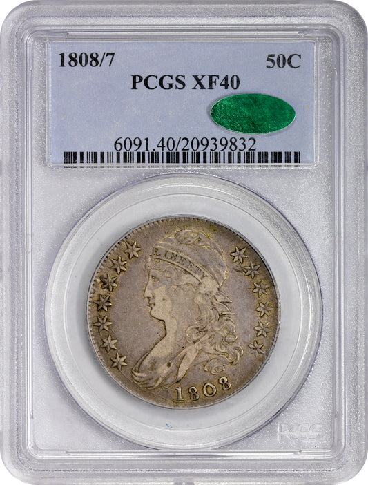 1808/7 50C XF40 PCGS CAC