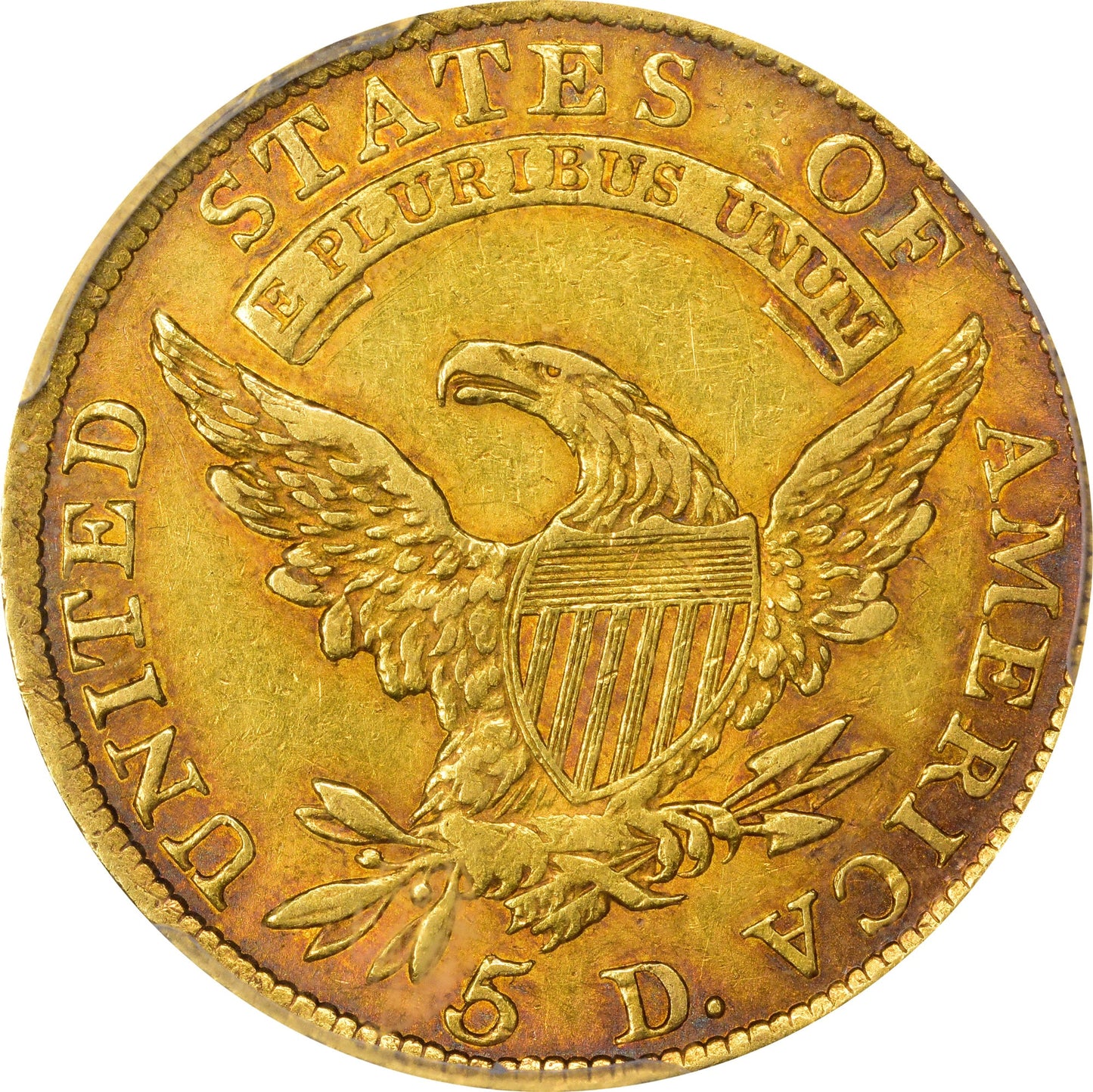 1810 $5 Lg D Ld 5 Au55 Pcgs Cac