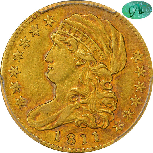 1811 Capped Bust Half Eagle $5 Small 5 Au55 Pcgs Cac