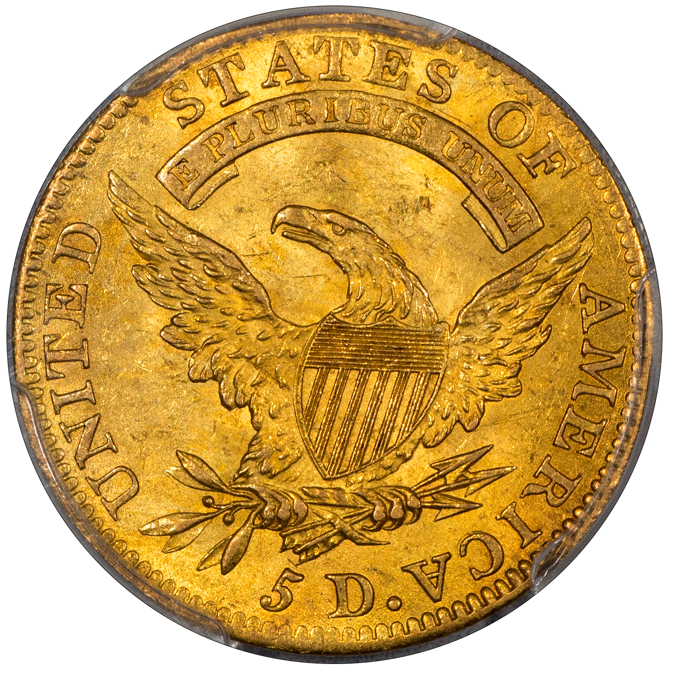 1811 Capped Bust Half Eagle $5 SMALL 5 MS63 PCGS CAC Reverse