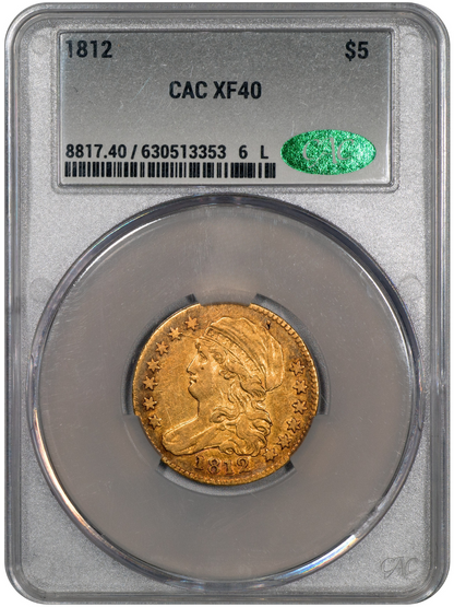 1812 $5 BD-2 XF40 CACG