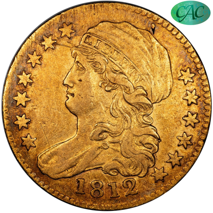 1812 Capped Bust Half Eagle $5 BD-2 XF40 CACG