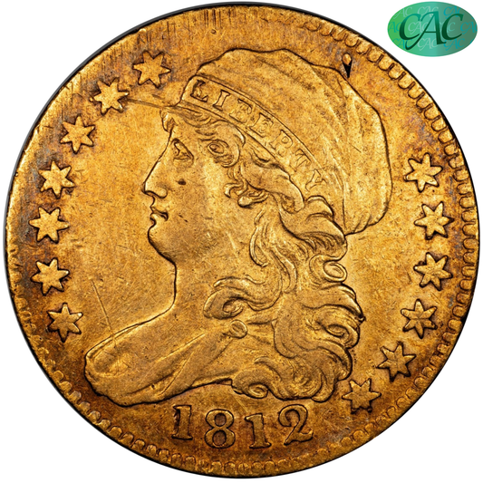 1812 Capped Bust Half Eagle $5 BD-2 XF40 CACG