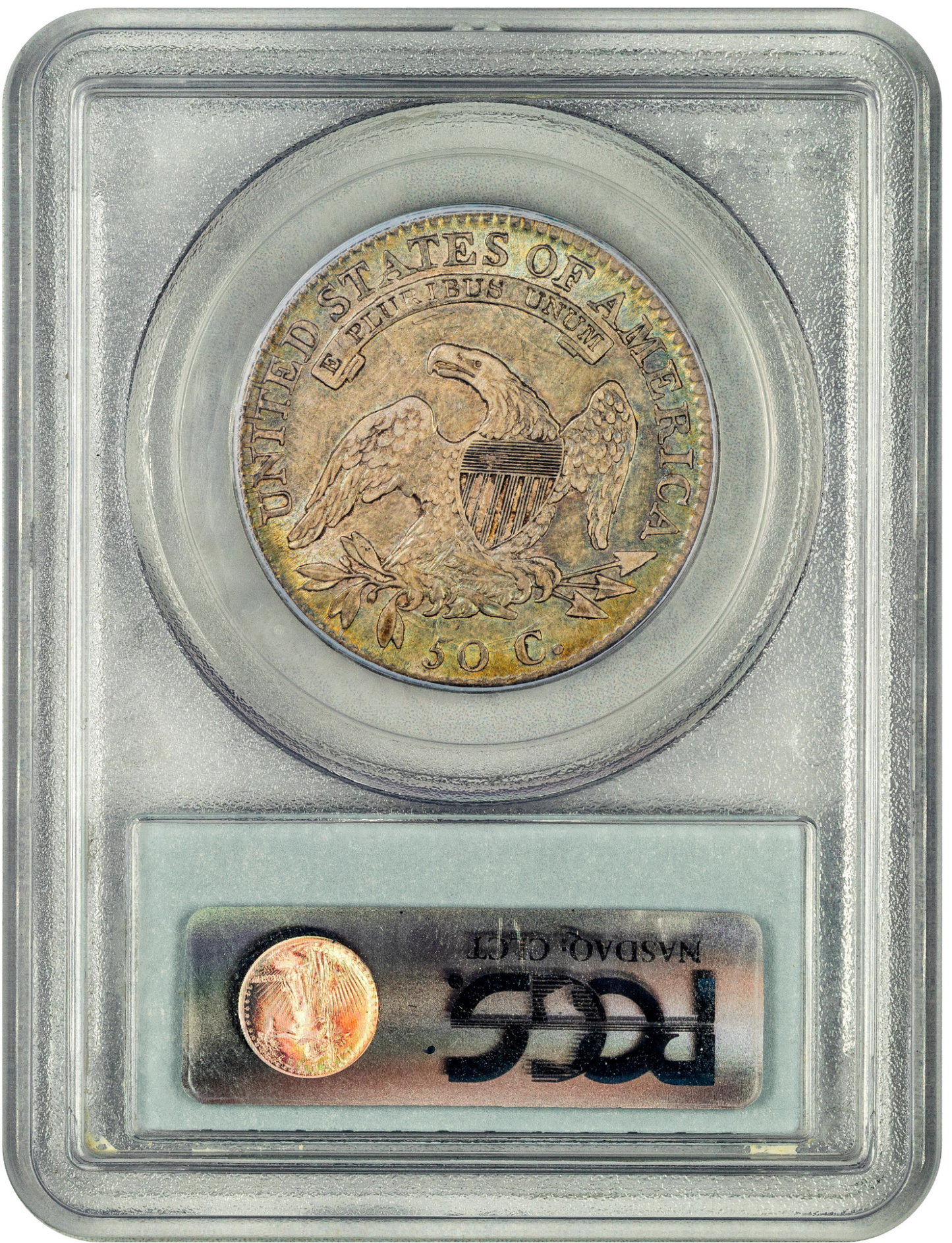 1813 50C AU53 PCGS CAC REVERSE HOLDER