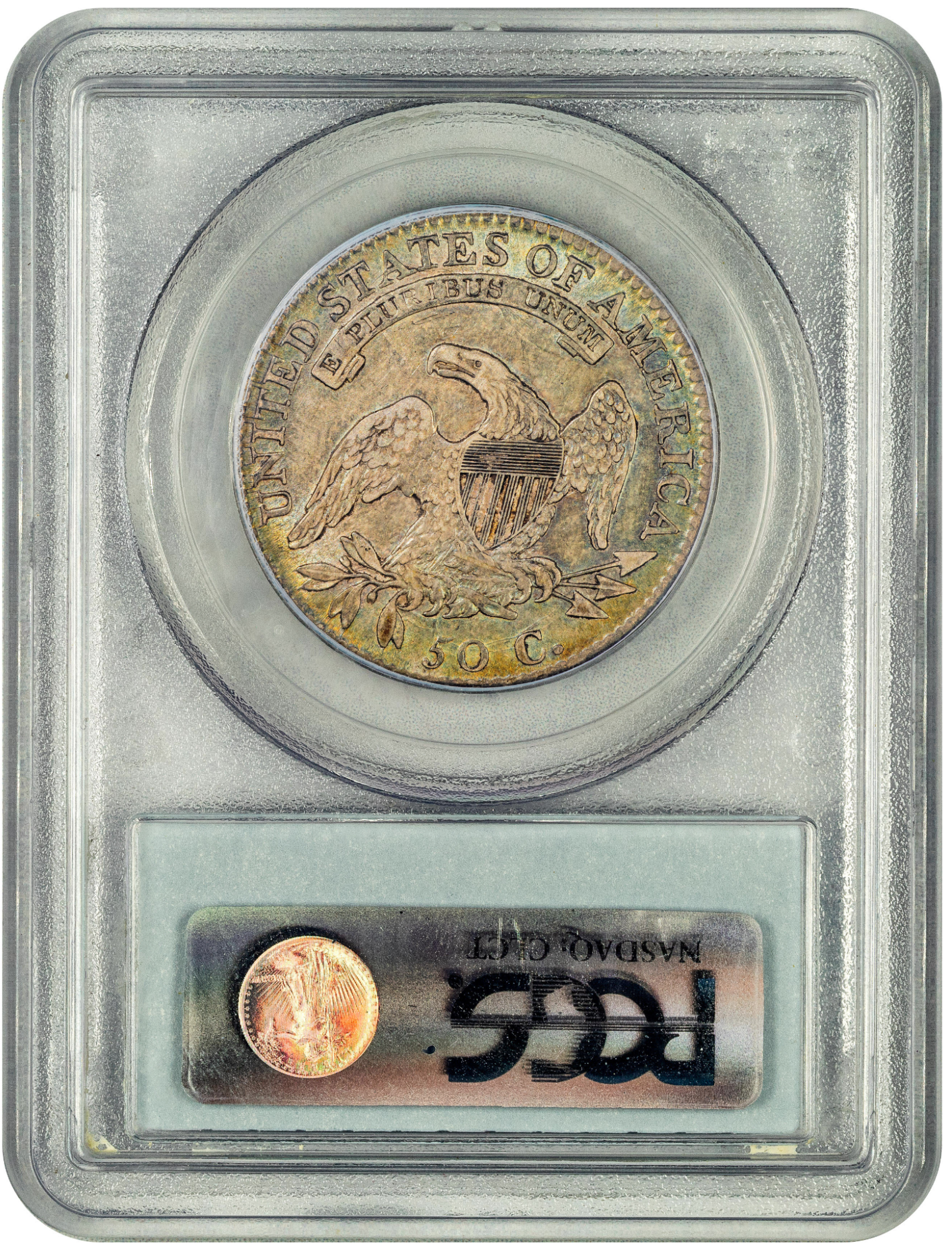1813 50C AU53 PCGS CAC REVERSE HOLDER