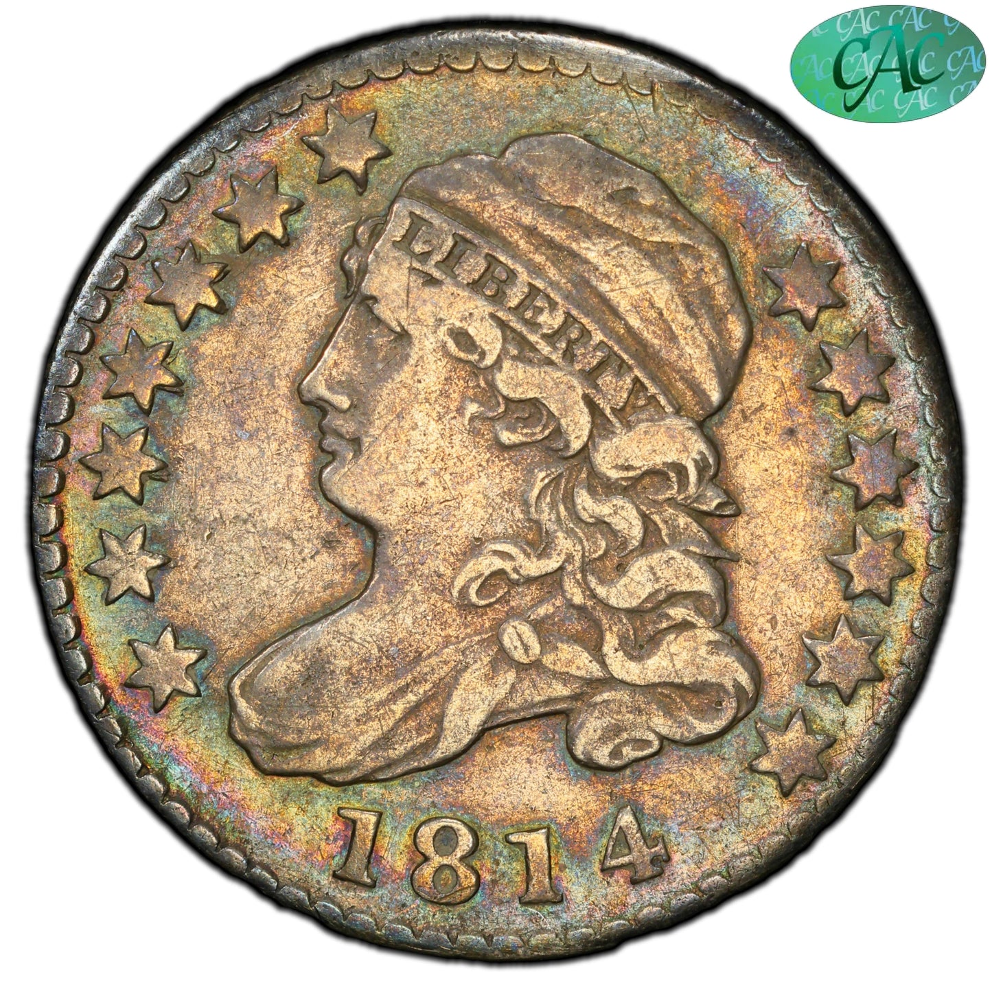 1814 10C Large Date Xf40 Pcgs Cac