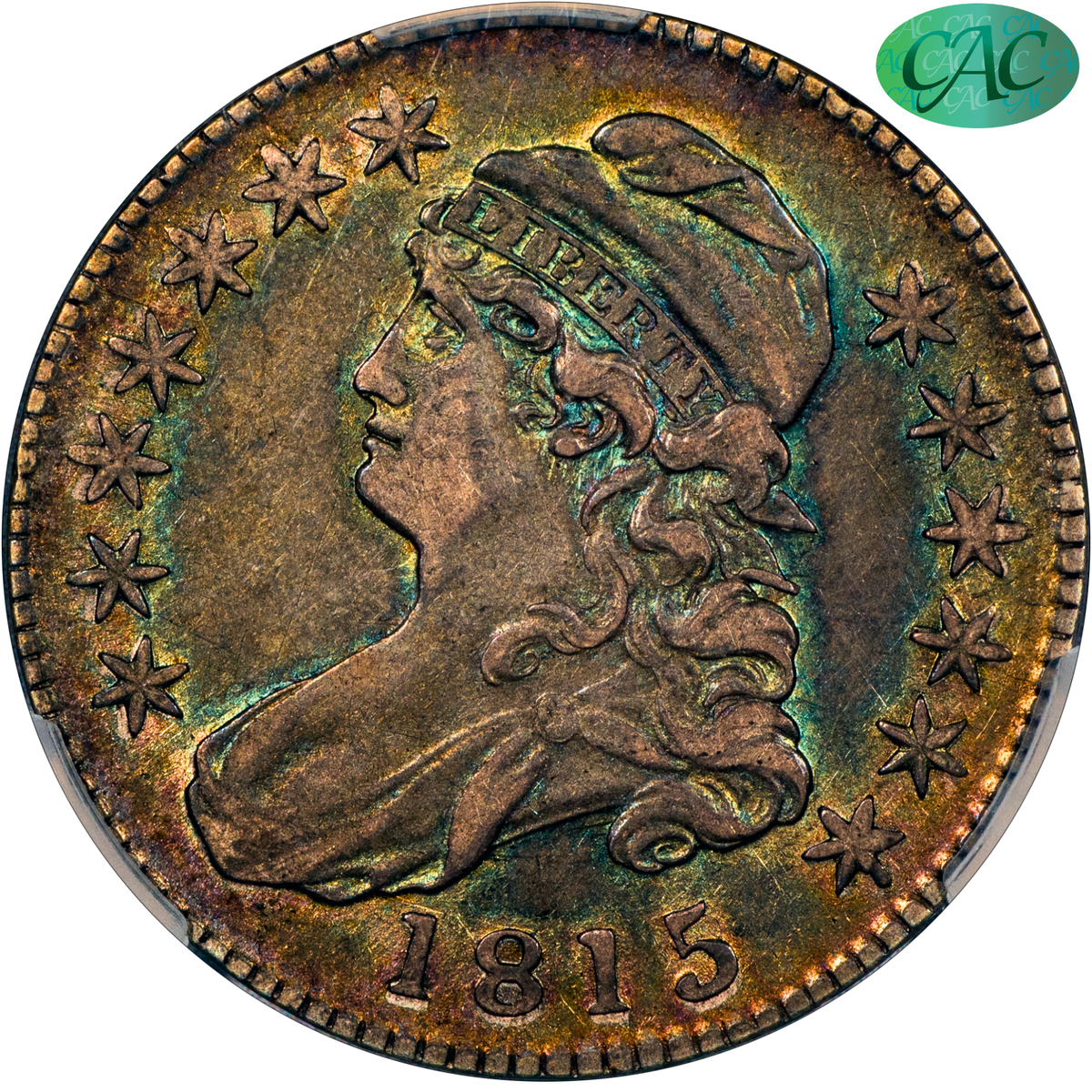 1815/2 Capped Bust Half Dollar 50C XF45+ CACG