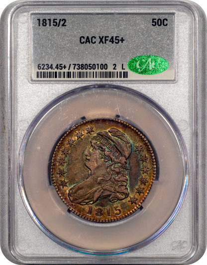 1815/2 Capped Bust Half Dollar 50C XF45+ CACG Holder with CAC