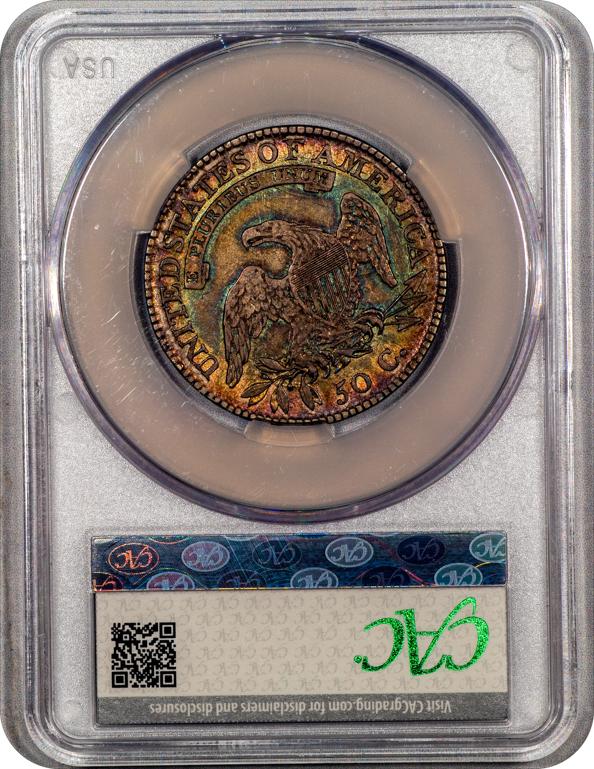 1815/2 Capped Bust Half Dollar 50C XF45+ CACG Reverse Holder