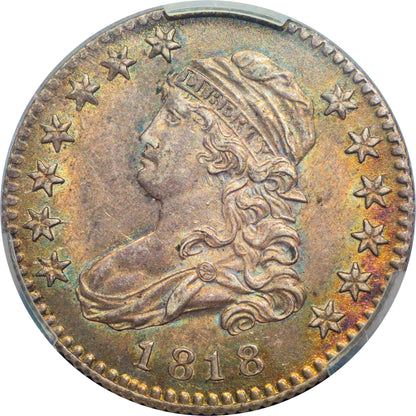 1818 25C AU58+ PCGS CAC 25C