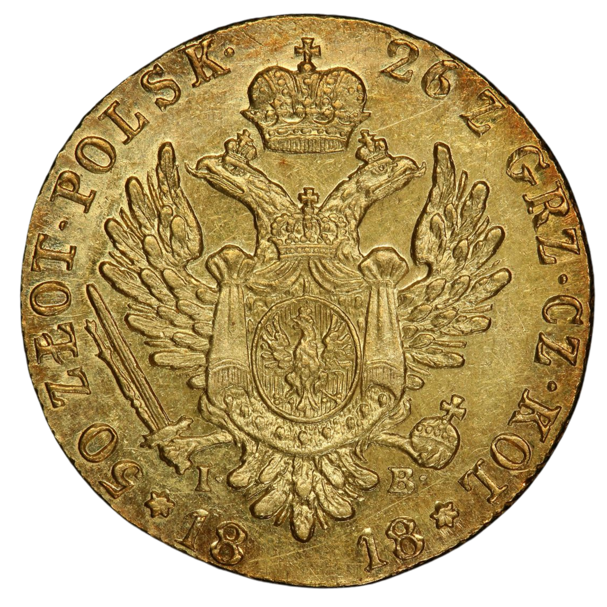 1818 POLAND IB 50 ZLOYT AU58 PCGS
