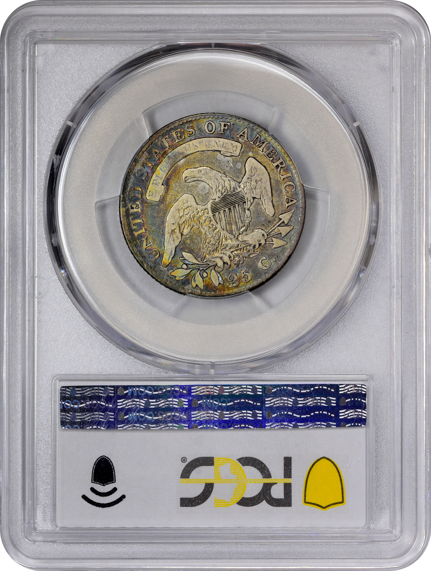 1819 25C Large 9 F12 Pcgs Cac