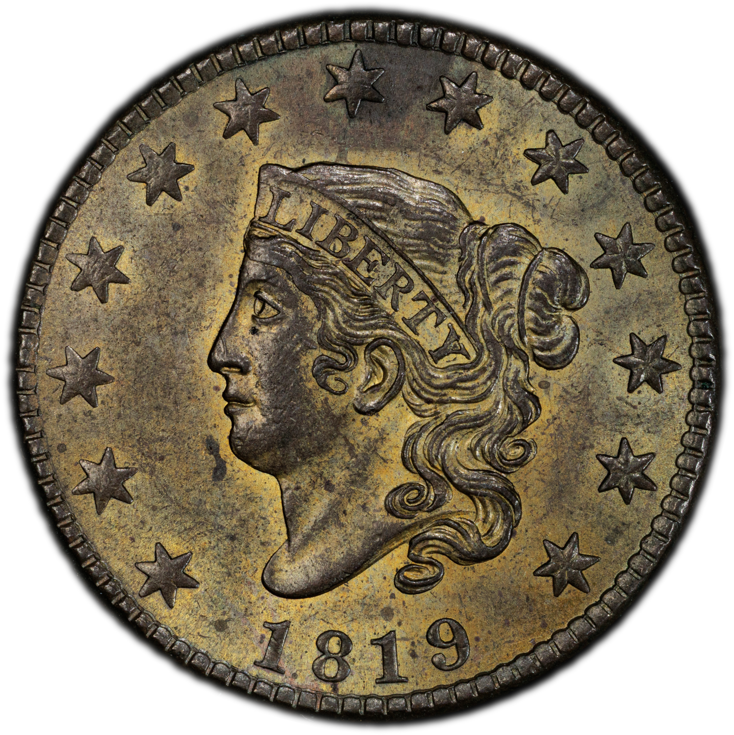 1819 1C N-8  MS63 BN PCGS EX NAFTZGER-DENMAN