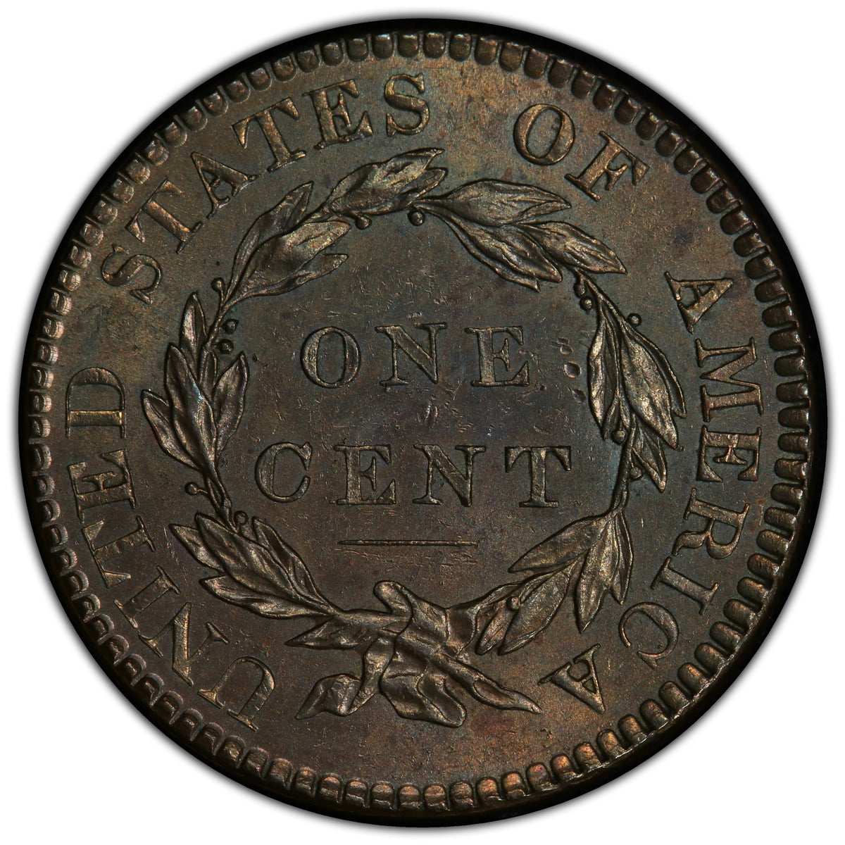 1819 Coronet Head Cent 1C N-8 MS62 BN PCGS Reverse