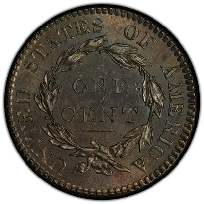 1819 Coronet Head Cent 1C N-8 MS62 BN PCGS Reverse