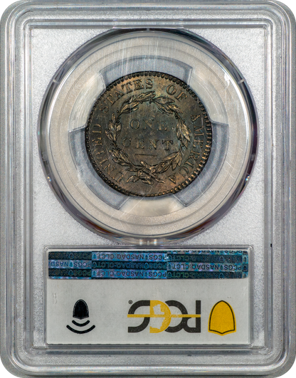 1819 Coronet Head Cent 1C N-8 MS62 BN PCGS Reverse Holder