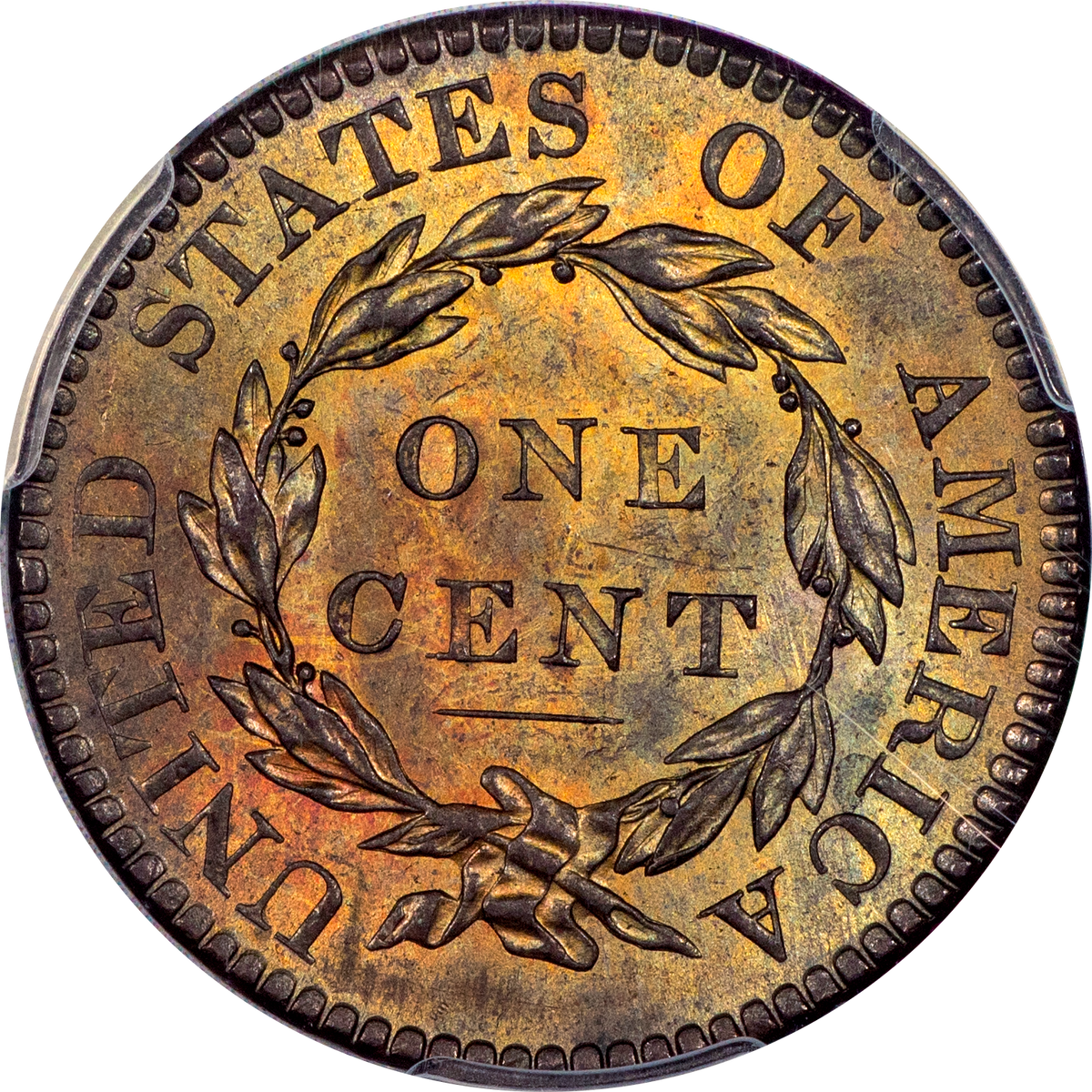1819 Coronet Head Cent 1C N-8  MS63 BN PCGS EX NAFTZGER-DENMAN REVERESE