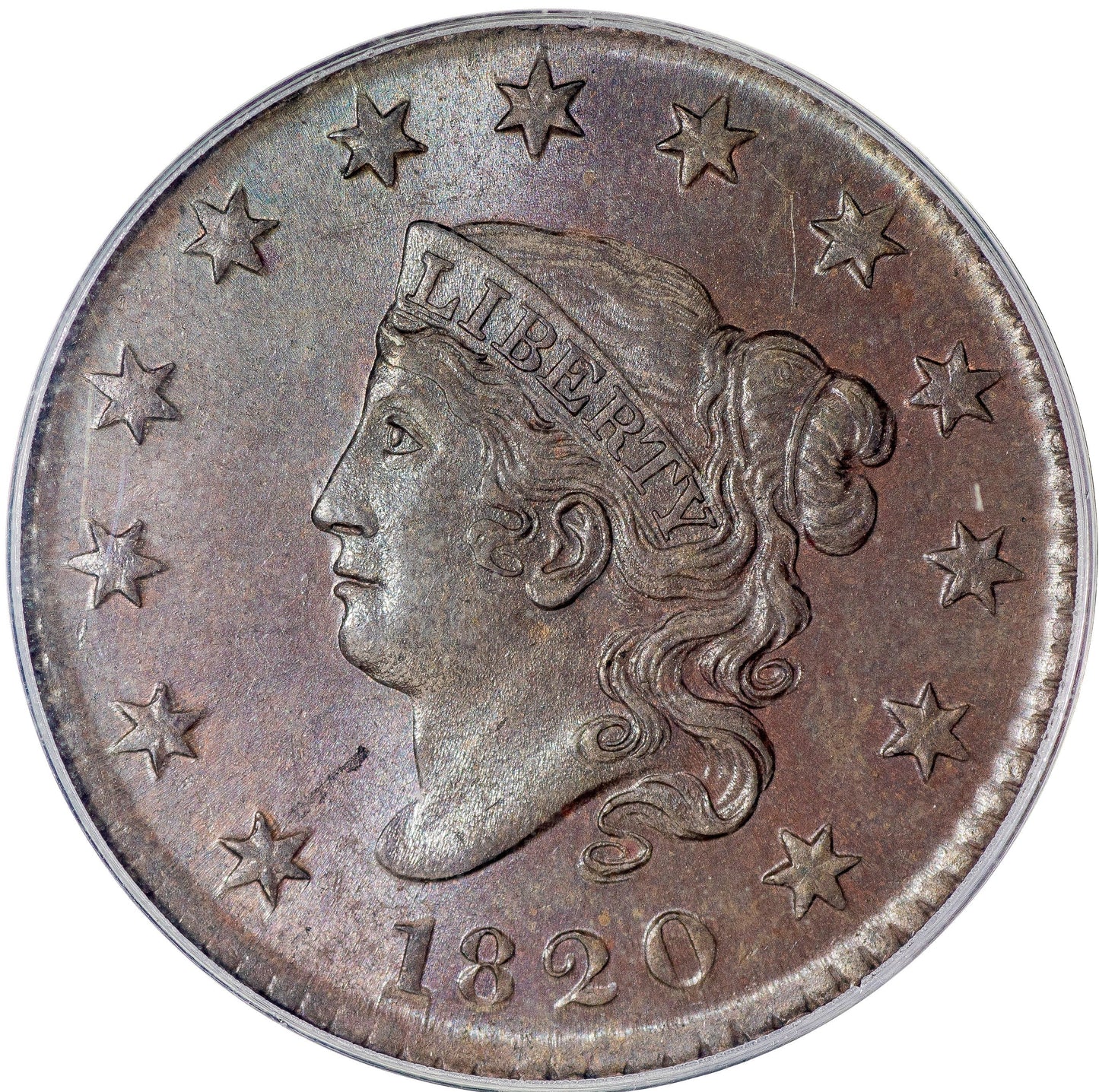 1820 1C SMALL DATE Coronet Head Cent MS63 BN OGH PCGS GOLD CAC