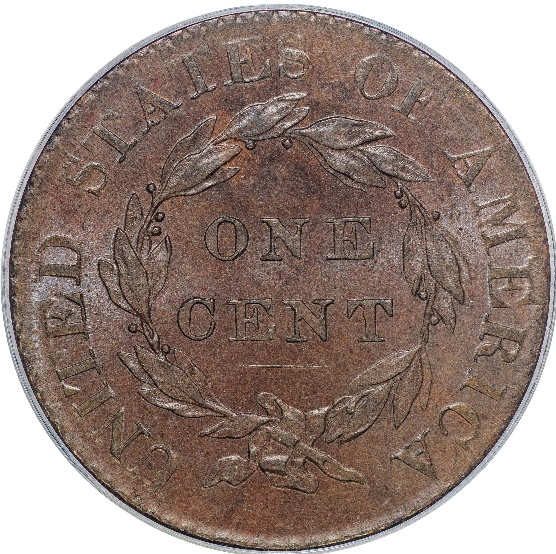 1820 1C SMALL DATE Coronet Head Cent MS63 BN OGH PCGS GOLD CAC REVERSE