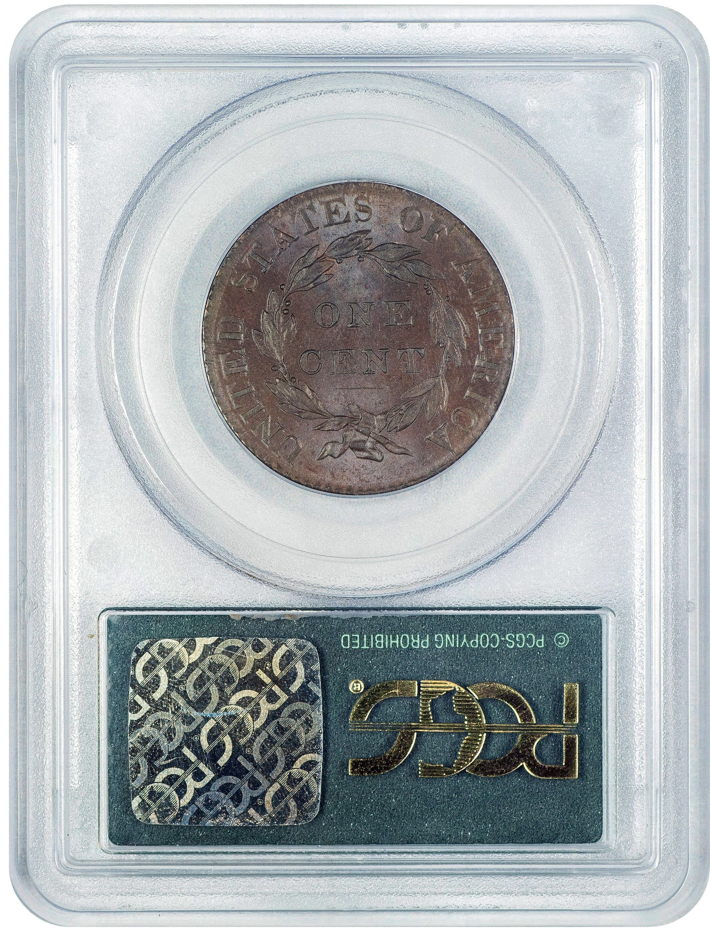 1820 1C SMALL DATE Coronet Head Cent MS63 BN OGH PCGS GOLD CAC REVERSE