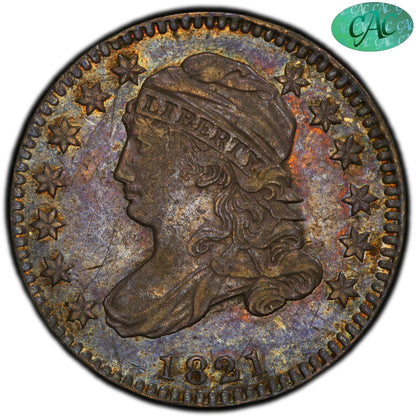 1821 10C SMALL DATE XF45 PCGS CAC 10C