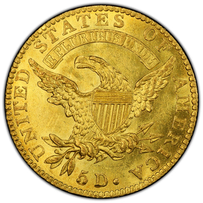 1821 $5 MS63 PCGS CAC EX CHAPMAN/ BASS