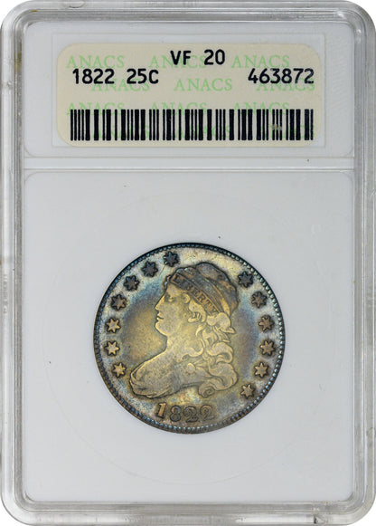 1822 25C VF20 OH ANACS HOLDER