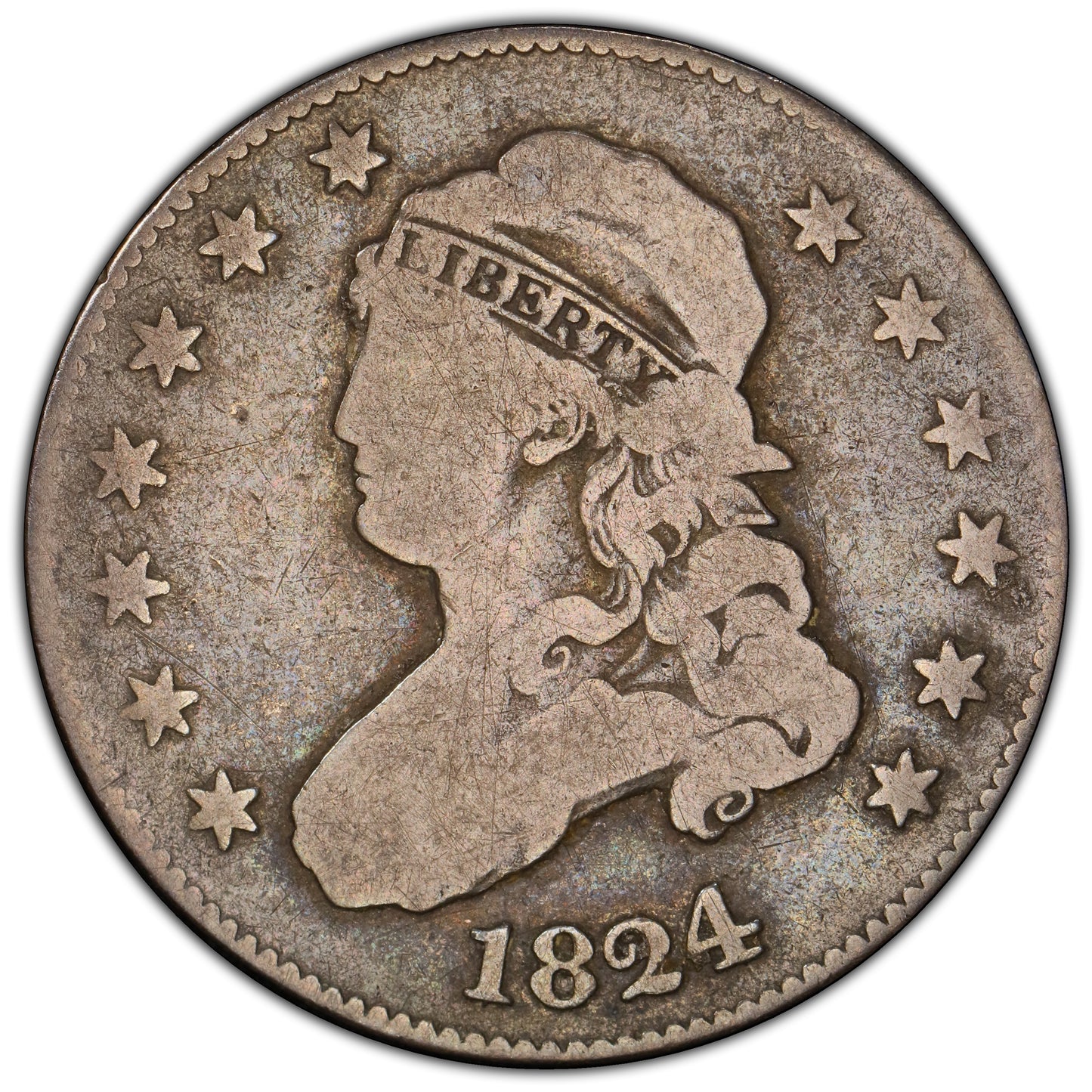 1824/2 25C VG08 PCGS CAC