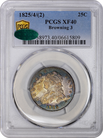 1825/4/(2) 25C B-3 Xf40 Pcgs Cac