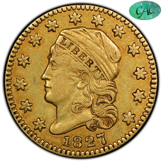 1827 $2.5 Xf40 Pcgs Cac