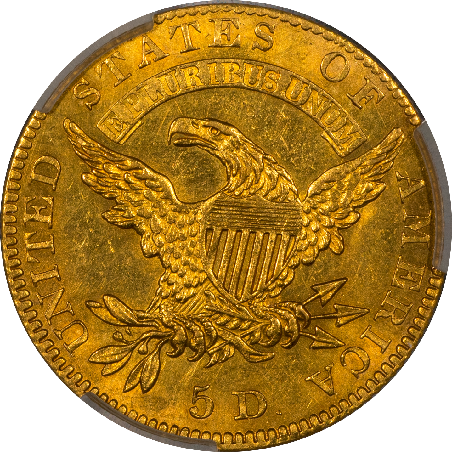 1827 Capped Bust Half Eagle $5 MS62+ CACG EX PARMELEE/CHAPMAN/KING FAROUK Reverse