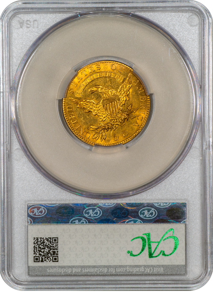 1827 Capped Bust Half Eagle $5 MS62+ CACG EX PARMELEE/CHAPMAN/KING FAROUK Reverse Holder