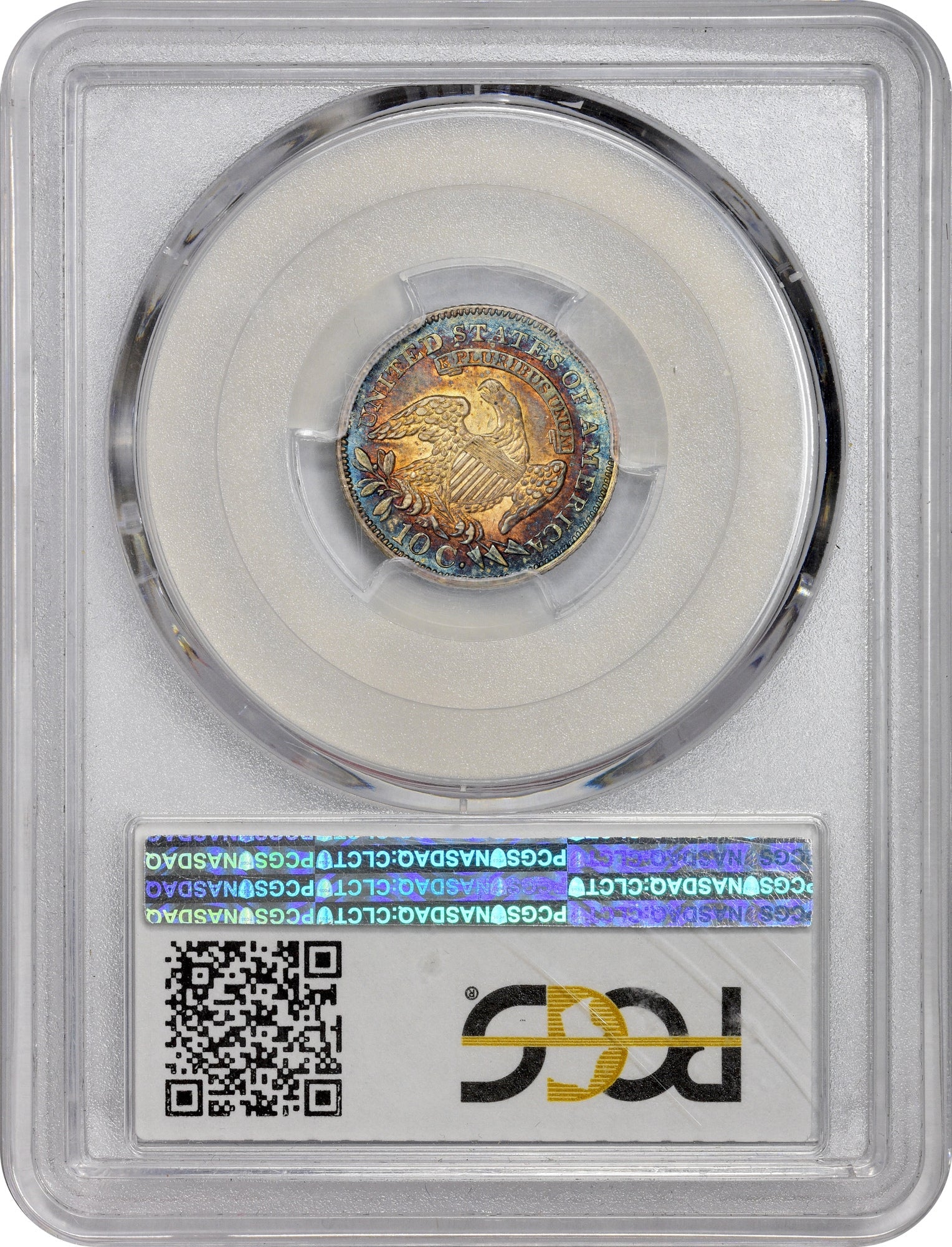 1828 10C Large Date Au58 + Pcgs Cac